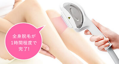 全身脱毛が1時間程度で完了